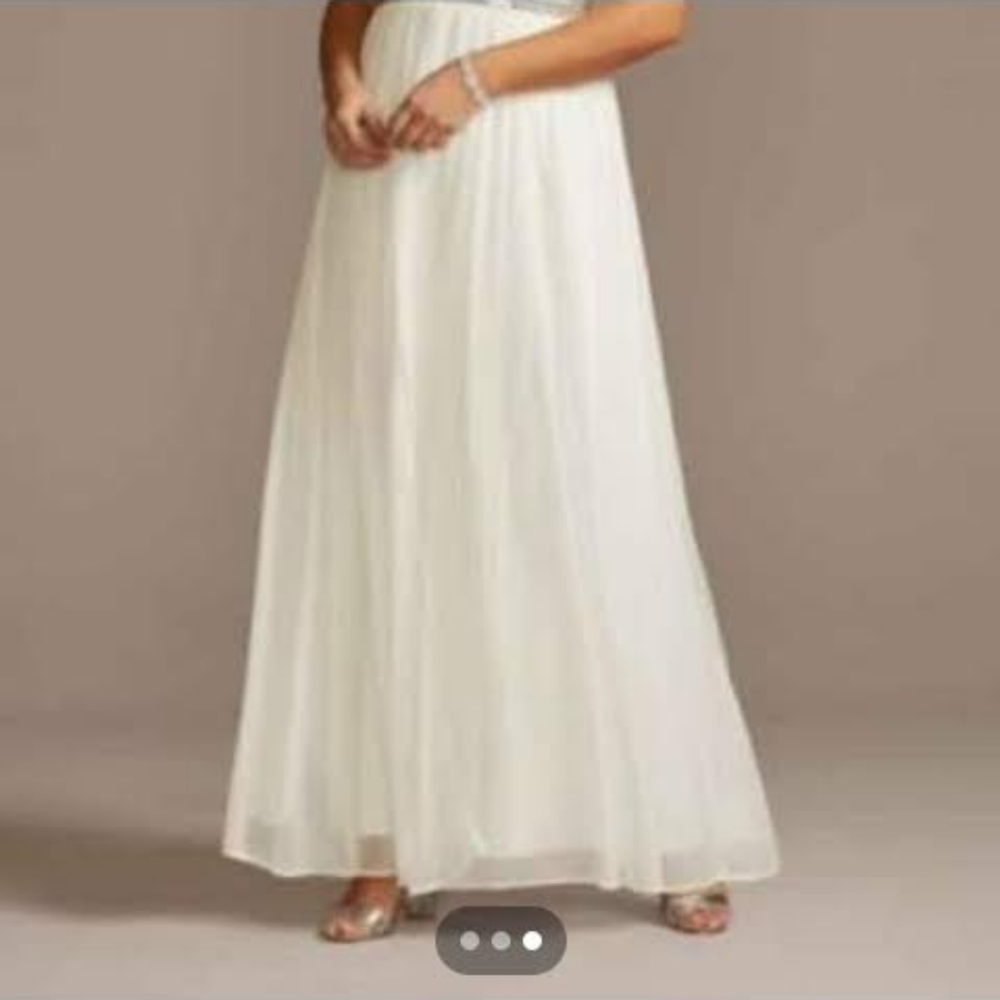 Size 18 Ivory Prom Dress.  Wore for pics only.